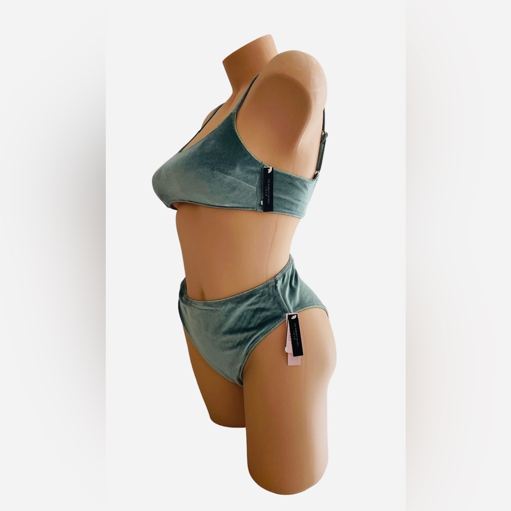 Victoria’s Secret Swim Scoop top Velvet & High Waist bottom Set Medium - Picture 8 of 10